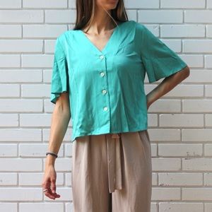 Frank and Oak The Flutter Sleeve Blouse